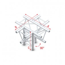 Deco-22 Triangle truss - Cross + down 5-way - apex down