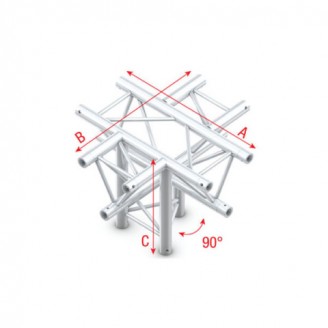 Deco-22 Triangle truss - Cross + down 5-way - apex down