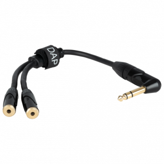 FLA5 â€“ right-angled male stereo jack to 2 female stereo mini-jack