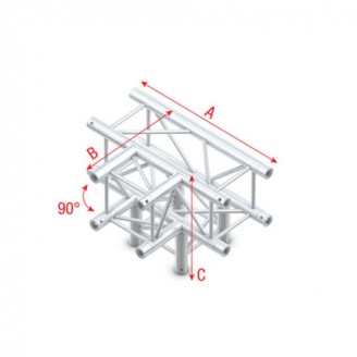 Pro-30 Square P Truss - T-Cross + Down, 4-way -71 cm