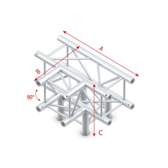 Pro-30 Square P Truss - T-Cross + Down 4-way - 50 cm
