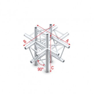 Pro-30 Triangle P Truss - Cross up/down 6-way - 50 cm