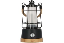 Oplaadbare campinglamp CAL 1 met henneptouw en bamboevoet (370 lm, IP44, brandtijd tot 75h, dimbaar, instelbare lichtkleur)