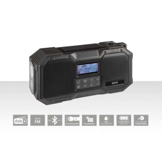 DABMAN OR 1 Robuuste DAB+ / FM / Bluetooth Buitenradio / Zwengelradio Zwart