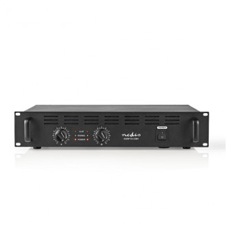 PA-Versterker | RMS Output: 2x 100 W @ 8 Ohm / 2x 150 W @ 4 Ohm | 2 Kanalen | 2U | 19 "rack-montage | Metaal | Zwart