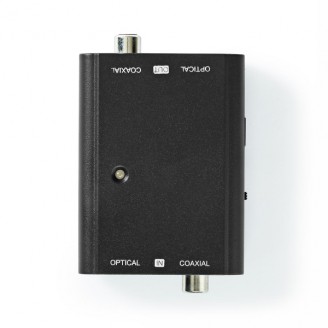 Digitale Audioconverter | 2-wegs | Input: 1x S/PDIF (RCA) Female / 1x TosLink Female | Output: 1x S/PDIF (RCA) Female / 1x TosLink Female | ARC | Manueel | Zwart