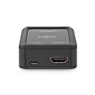 Digitale Audioconverter | 1-weg | Input: DC Power / HDMI Input | Output: 1x Coax Audio / 1x TosLink Female | Automatisch | Antraciet