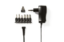 Universele AC-Stroomadapter | 7.2 W | 3 - 12 V DC | 1.80 m | 1.0 A | 6 plug(s) | Zwart