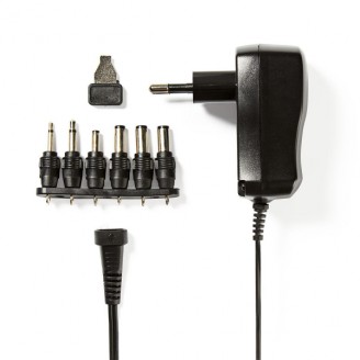 Universele AC-Stroomadapter | 7.2 W | 3 - 12 V DC | 1.80 m | 1.0 A | 6 plug(s) | Zwart