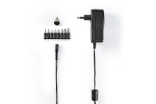 Universele AC-Stroomadapter | 18 W | 3 - 12 V DC | 1.10 m | 1.5 A | 8 plug(s) | Zwart