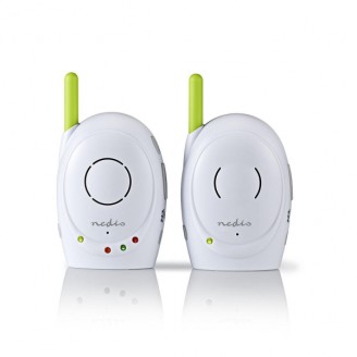 Babyfoon | FHSS (Frequency-Hopping Spread Spectrum) | Met terugspreekfunctie | Bereik: 300 m | Batterij Gevoed / Netvoeding | Groen / Wit