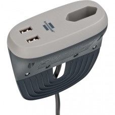 Estilo bankcontactdoos met USB-oplaadfunctie (bankcontactdoos met 1x Euro-contactdoos en 2x USB-lader, bedcontactdoos met montagerail) EURO