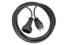 Randaarde Stekker Stroom Verlengkabel Randaarde Stekker Male - Randaarde Stekker Female 10.0 m Zwart