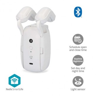 SmartLife Gordijnrobot | Roede | Gordijnen | Batterij Gevoed / USB Gevoed | 4000 mAh | Bluetooth | Wit