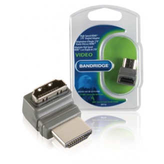 High Speed HDMI met Ethernet Adapter 270Â° Gehoekt HDMI-Connector - HDMI Female Grijs