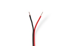 Speaker-Kabel | 2 x 0.75 mmÂ² | Koper | 100.0 m | Rond | PVC | Rood / Zwart | Rol