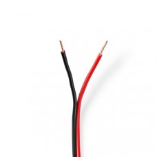 Speaker-Kabel | 2 x 0.75 mmÂ² | Koper | 100.0 m | Rond | PVC | Rood / Zwart | Rol