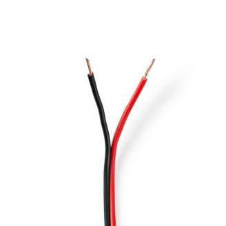 Speaker-Kabel | 2 x 0.75 mmÂ² | Koper | 100.0 m | Rond | PVC | Rood / Zwart | Rol