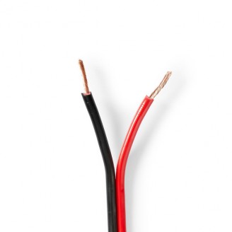 Speaker-Kabel | 2 x 1.50 mmÂ² | Koper | 100.0 m | Rond | PVC | Rood / Zwart | Rol