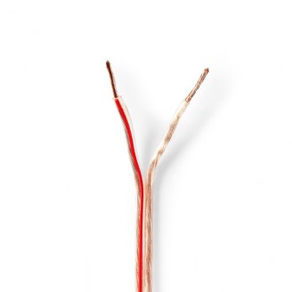 Speaker-Kabel | 2 x 1.50 mmÂ² | Koper | 15.0 m | Rond | PVC | Transparant | Rol