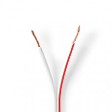 Speaker-Kabel | 2 x 1.50 mmÂ² | Koper | 100.0 m | Rond | PVC | Wit | Rol