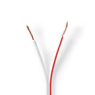 Speaker-Kabel | 2 x 1.50 mmÂ² | Koper | 100.0 m | Rond | PVC | Wit | Rol