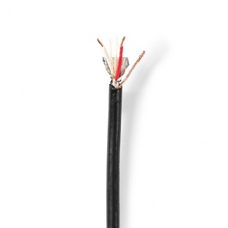 Microfoonkabel | 2 x 0.35 mmÂ² | Koper | 100.0 m | Rond | PVC | Zwart | Rol