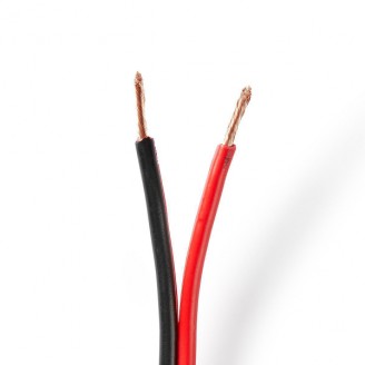 Speaker-Kabel | 2 x 2.50 mmÂ² | Koper | 100.0 m | Rond | PVC | Rood / Zwart | Rol