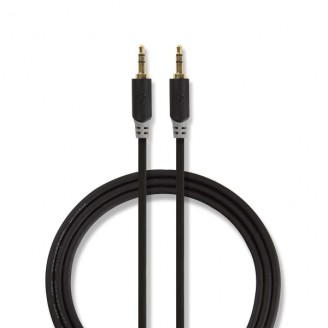 Stereo-Audiokabel | 3,5 mm Male | 3,5 mm Male | Verguld | 1.00 m | Rond | Antraciet | Doos