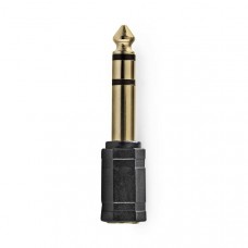 Stereo-Audioadapter | 6,35 mm Male | 3,5 mm Female | Verguld | Recht | ABS | Antraciet | 1 Stuks | Doos