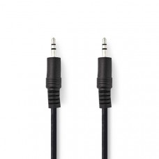 Stereo-Audiokabel | 3,5 mm Male | 3,5 mm Male | Vernikkeld | 5.00 m | Rond | Zwart | Doos