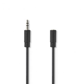 Stereo-Audiokabel | 3,5 mm Male | 3,5 mm Female | Vernikkeld | 2.00 m | Rond | Zwart | Doos