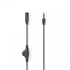 Stereo-Audiokabel | 3,5 mm Male | 3,5 mm Female | Vernikkeld | 1.00 m | Rond | Doos
