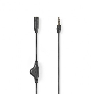 Stereo-Audiokabel | 3,5 mm Male | 3,5 mm Female | Vernikkeld | 1.00 m | Rond | Doos
