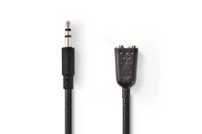 Stereo-Audiokabel | 3,5 mm Male | 2x 3,5 mm Female | Vernikkeld | 0.20 m | Rond | Doos