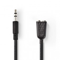 Stereo-Audiokabel | 3,5 mm Male | 2x 3,5 mm Female | Vernikkeld | 0.20 m | Rond | Doos