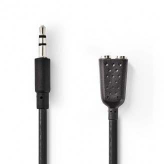 Stereo-Audiokabel | 3,5 mm Male | 2x 3,5 mm Female | Vernikkeld | 0.20 m | Rond | Doos