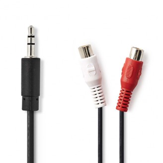Stereo-Audiokabel | 3,5 mm Male | 2x RCA Female | Vernikkeld | 0.20 m | Rond | Doos