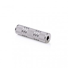 Stereo-Audioadapter | 3,5 mm Female | 3,5 mm Female | Vernikkeld | Recht | Metaal | Zilver | 1 Stuks | Doos