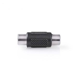 Mono-Audioadapter | RCA Female | RCA Female | Vernikkeld | Recht | ABS | Zwart | 1 Stuks | Doos