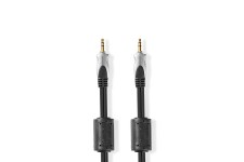 Stereo-Audiokabel | 3,5 mm Male | 3,5 mm Male | Verguld | 5.00 m | Rond | Antraciet | Clamshell