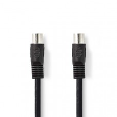 DIN-Audiokabel | DIN 5-Pins Male | DIN 5-Pins Male | Vernikkeld | 3.00 m | Rond | PVC | Zwart | Label