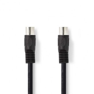 DIN-Audiokabel | DIN 5-Pins Male | DIN 5-Pins Male | Vernikkeld | 3.00 m | Rond | PVC | Zwart | Label