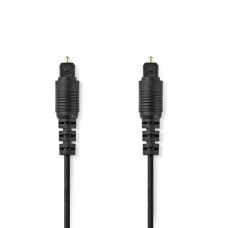 Optische Audiokabel | TosLink Male | TosLink Male | 1.00 m | Rond | PVC | Zwart | Label