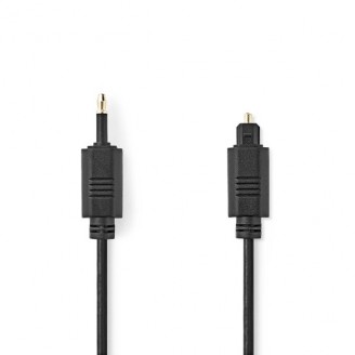 Optische Audiokabel | TosLink Male | Mini-Toslink | 1.00 m | Rond | PVC | Zwart | Label