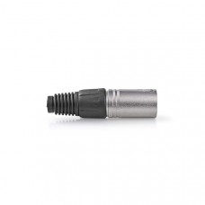 XLR-Connector | Recht | Male | Vernikkeld | Beschermingshoes | Diameter kabelinvoer: 7.0 mm | Metaal | Zilver | 10 Stuks | Polybag