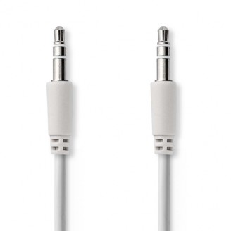 Stereo-Audiokabel | 3,5 mm Male | 3,5 mm Male | Vernikkeld | 1.00 m | Rond | Wit