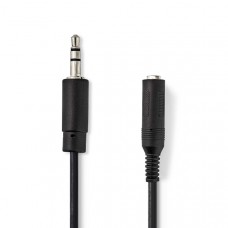 Stereo-Audiokabel | 3,5 mm Male | 6,35 mm Female | Vernikkeld | 0.20 m | Rond | Zwart | Envelop