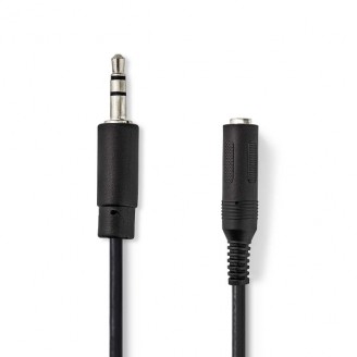 Stereo-Audiokabel | 3,5 mm Male | 6,35 mm Female | Vernikkeld | 0.20 m | Rond | Zwart | Envelop