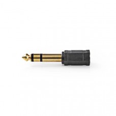 Stereo-Audioadapter | 6,35 mm Male | 3,5 mm Female | Verguld | Recht | ABS | Zwart | 10 Stuks | Envelop